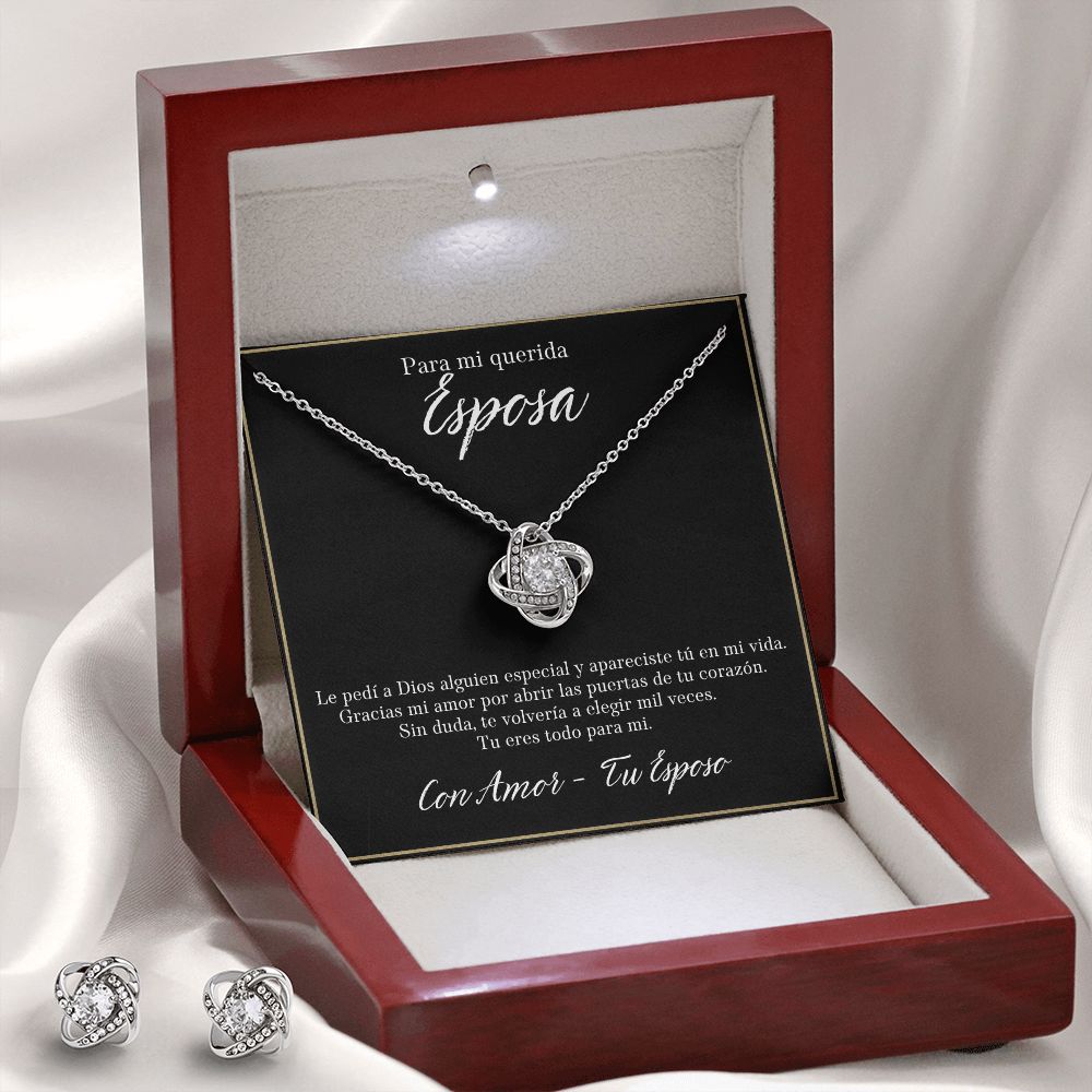 Regalo Para Esposa, Regalo Para Novia, Collar Joya Para Mujer, Regalo De Aniversario Joyeria Set De Regalo De Cumpleanos Juego De Collar y Aretes