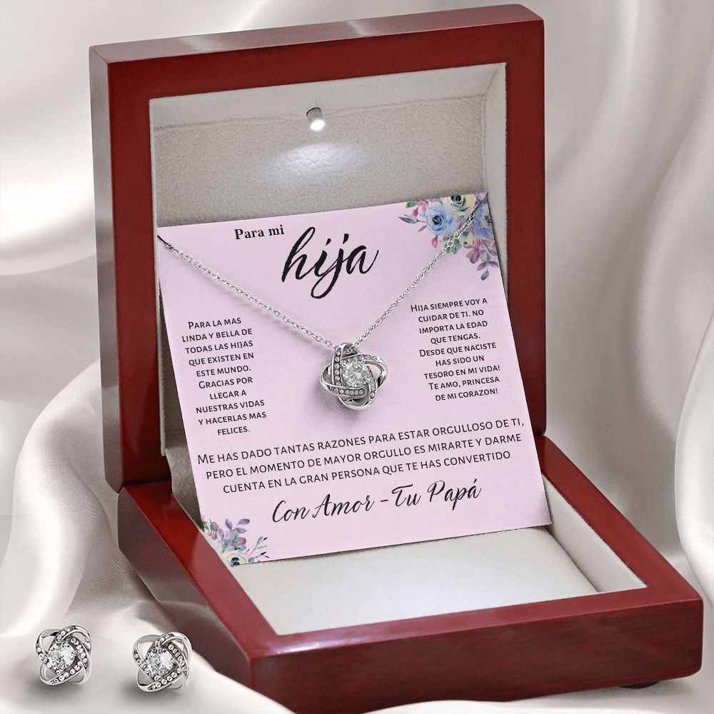 Regalo Para Hija Set de Collar y Aros Joyeria Para Mujer