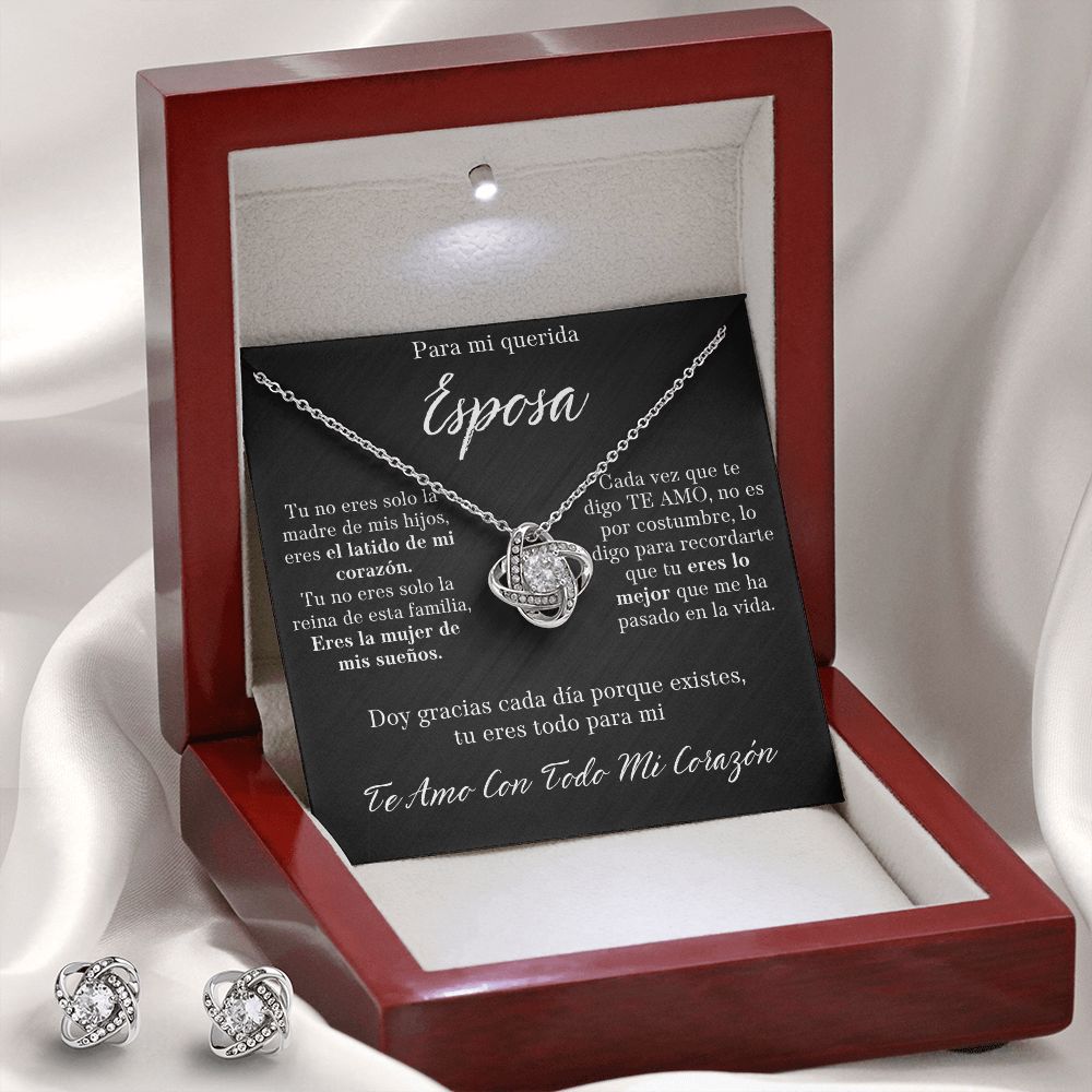 Para Mi Querida Esposa Set de Aros y Collar Para Mi Mujer Regalo De Esposo Para Esposa