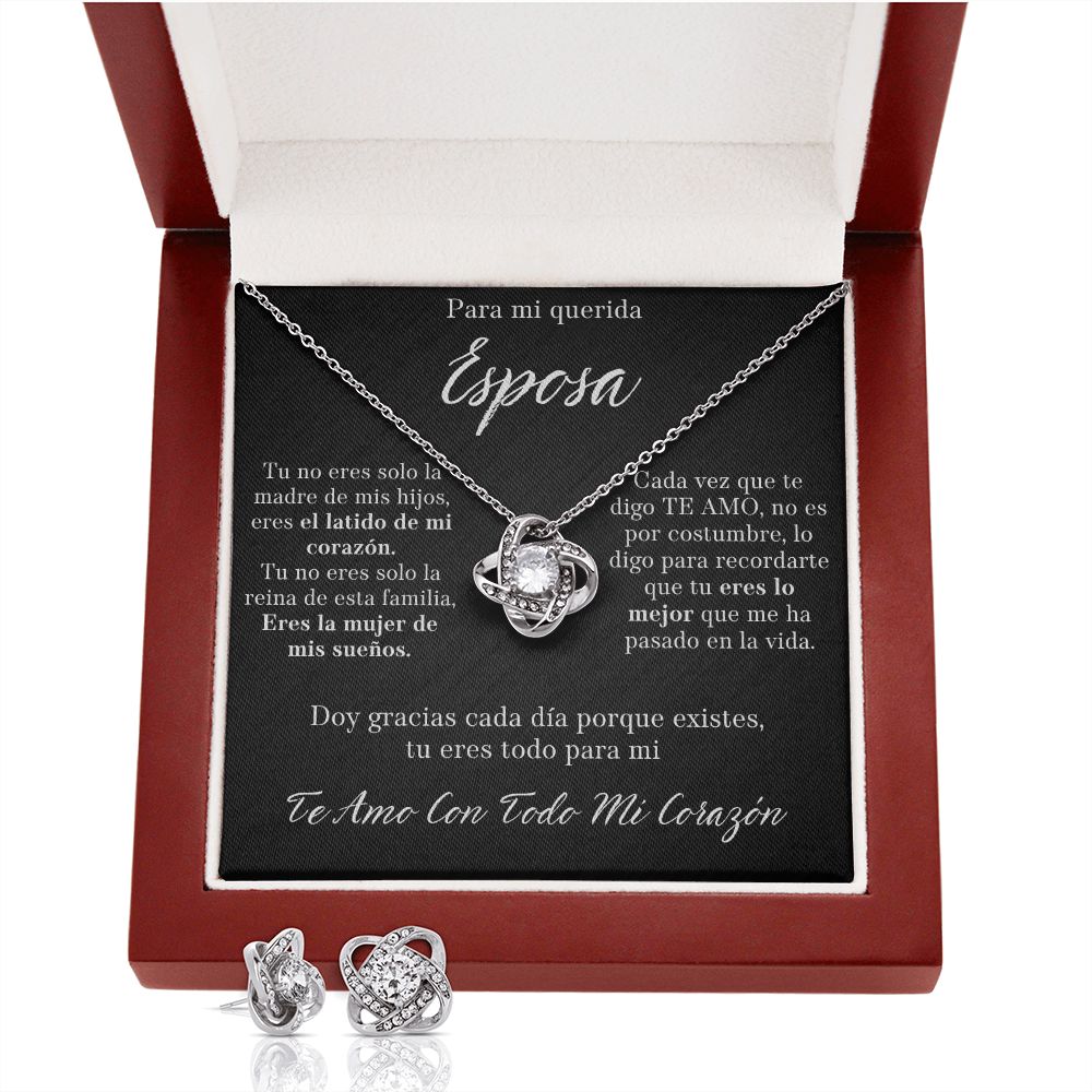 Para Mi Querida Esposa Set de Aros y Collar Para Mi Mujer Regalo De Esposo Para Esposa