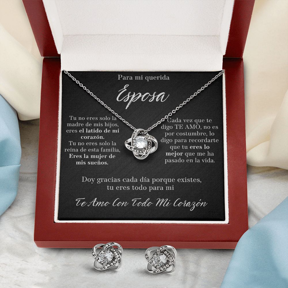 Para Mi Querida Esposa Set de Aros y Collar Para Mi Mujer Regalo De Esposo Para Esposa