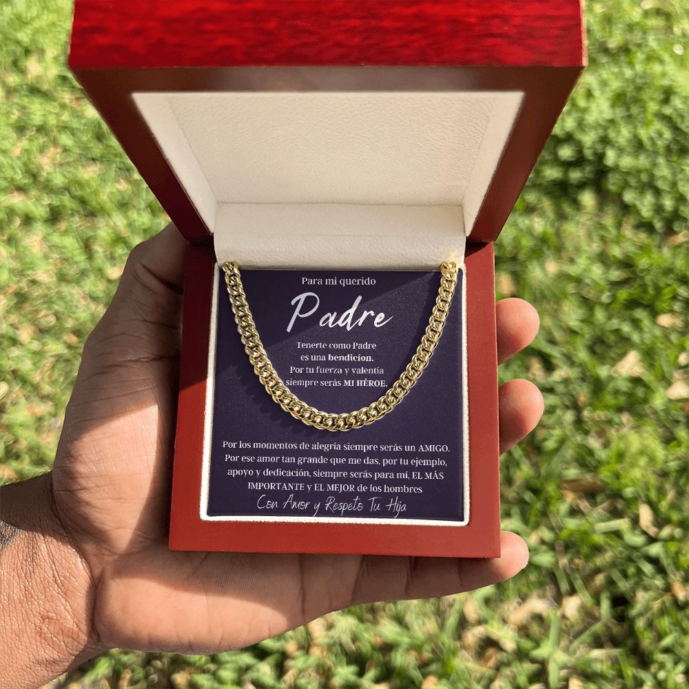 Regalo Para Hombre Collar De Lujo Regalo Con Mensaje Personalizado Para Mi Papa De Hija Para Papá Abuelo o Esposo En Su Cumpleaños, Aniversario, Dia Del Padre o Navidad