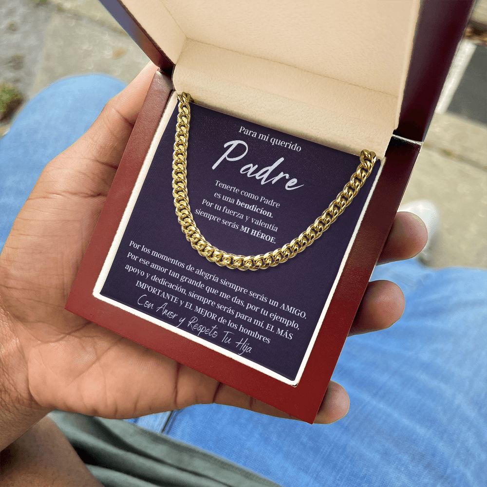 Regalo Para Hombre Collar De Lujo Regalo Con Mensaje Personalizado Para Mi Papa De Hija Para Papá Abuelo o Esposo En Su Cumpleaños, Aniversario, Dia Del Padre o Navidad
