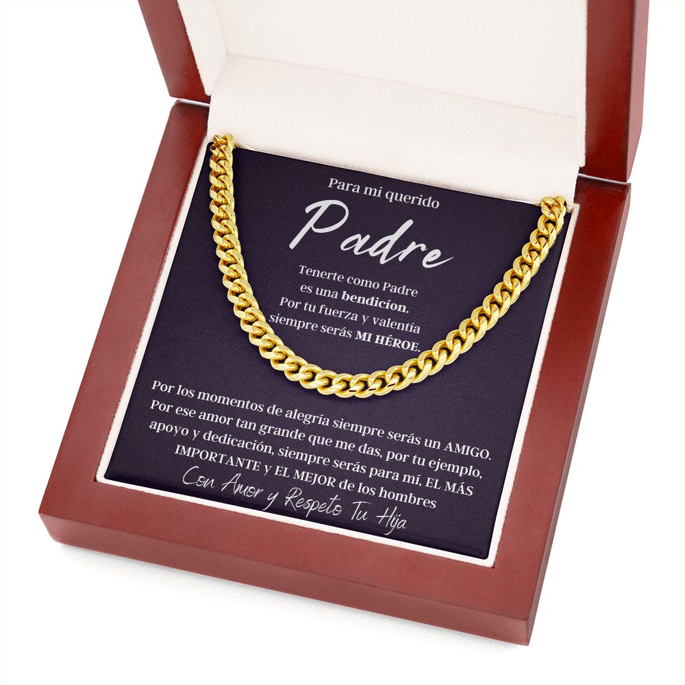 Regalo Para Hombre Collar De Lujo Regalo Con Mensaje Personalizado Para Mi Papa De Hija Para Papá Abuelo o Esposo En Su Cumpleaños, Aniversario, Dia Del Padre o Navidad