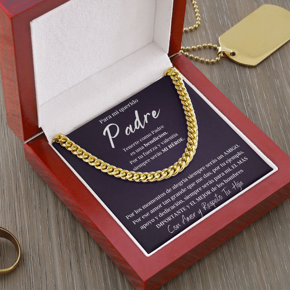 Regalo Para Hombre Collar De Lujo Regalo Con Mensaje Personalizado Para Mi Papa De Hija Para Papá Abuelo o Esposo En Su Cumpleaños, Aniversario, Dia Del Padre o Navidad