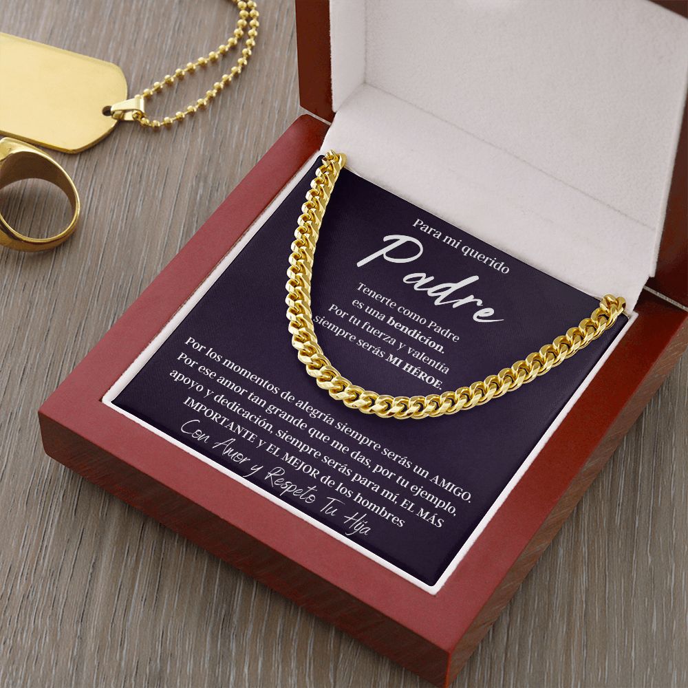Regalo Para Hombre Collar De Lujo Regalo Con Mensaje Personalizado Para Mi Papa De Hija Para Papá Abuelo o Esposo En Su Cumpleaños, Aniversario, Dia Del Padre o Navidad
