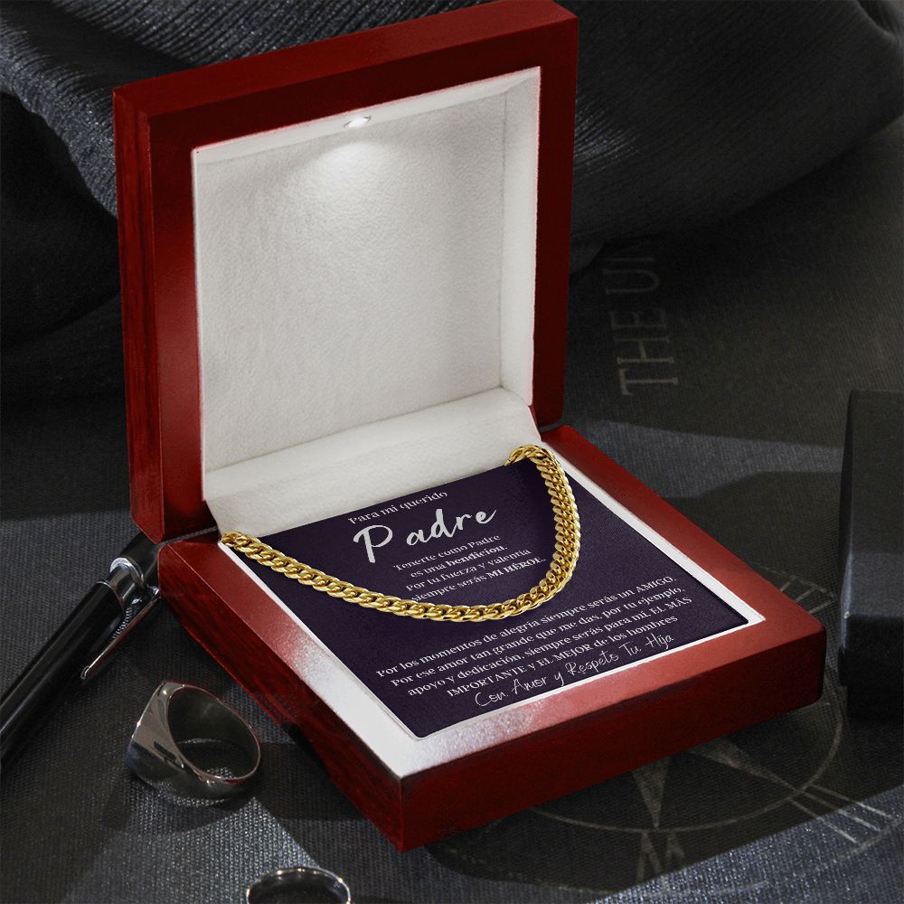 Regalo Para Hombre Collar De Lujo Regalo Con Mensaje Personalizado Para Mi Papa De Hija Para Papá Abuelo o Esposo En Su Cumpleaños, Aniversario, Dia Del Padre o Navidad
