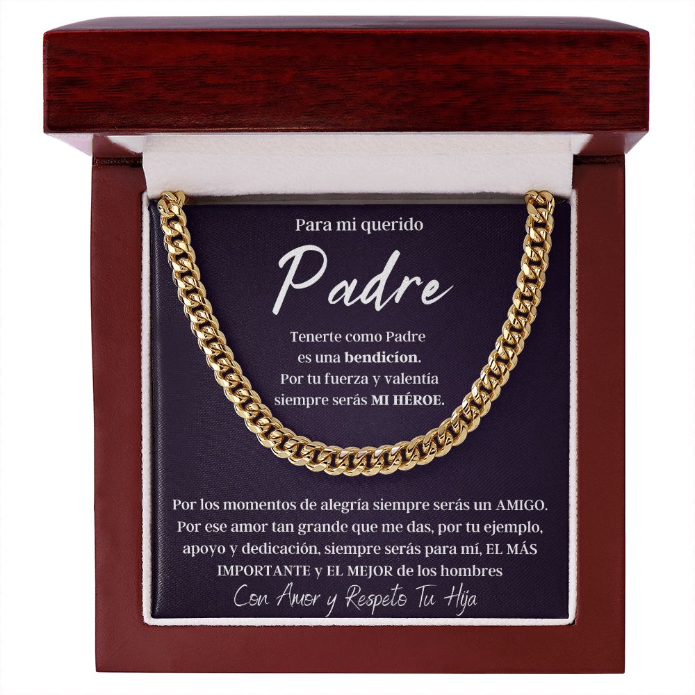 Regalo Para Hombre Collar De Lujo Regalo Con Mensaje Personalizado Para Mi Papa De Hija Para Papá Abuelo o Esposo En Su Cumpleaños, Aniversario, Dia Del Padre o Navidad