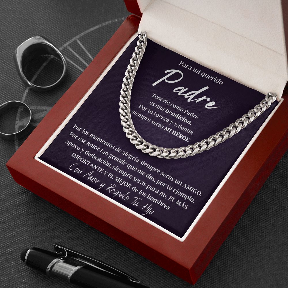 Regalo Para Hombre Collar De Lujo Regalo Con Mensaje Personalizado Para Mi Papa De Hija Para Papá Abuelo o Esposo En Su Cumpleaños, Aniversario, Dia Del Padre o Navidad
