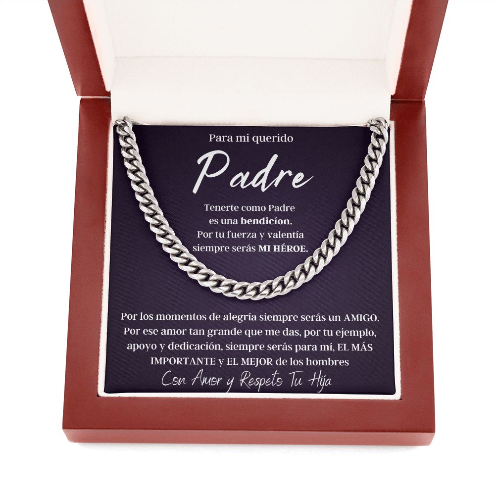 Regalo Para Hombre Collar De Lujo Regalo Con Mensaje Personalizado Para Mi Papa De Hija Para Papá Abuelo o Esposo En Su Cumpleaños, Aniversario, Dia Del Padre o Navidad