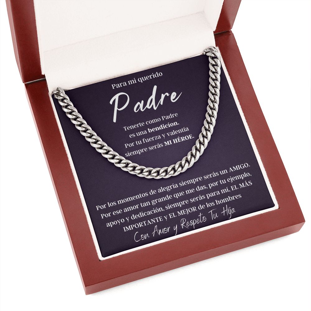 Regalo Para Hombre Collar De Lujo Regalo Con Mensaje Personalizado Para Mi Papa De Hija Para Papá Abuelo o Esposo En Su Cumpleaños, Aniversario, Dia Del Padre o Navidad