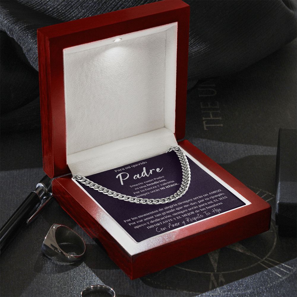 Regalo Para Hombre Collar De Lujo Regalo Con Mensaje Personalizado Para Mi Papa De Hija Para Papá Abuelo o Esposo En Su Cumpleaños, Aniversario, Dia Del Padre o Navidad