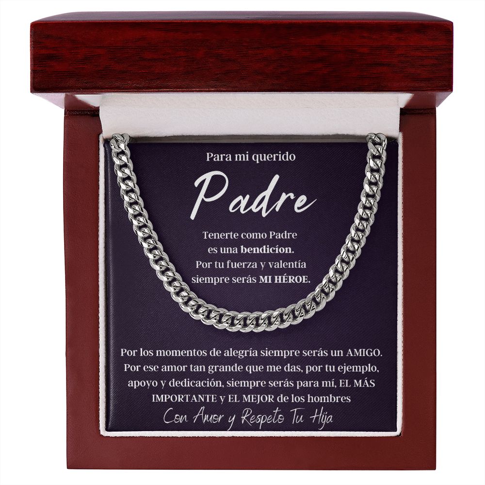 Regalo Para Hombre Collar De Lujo Regalo Con Mensaje Personalizado Para Mi Papa De Hija Para Papá Abuelo o Esposo En Su Cumpleaños, Aniversario, Dia Del Padre o Navidad