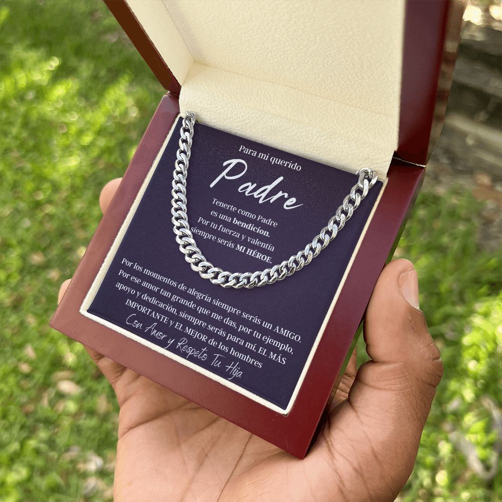 Regalo Para Hombre Collar De Lujo Regalo Con Mensaje Personalizado Para Mi Papa De Hija Para Papá Abuelo o Esposo En Su Cumpleaños, Aniversario, Dia Del Padre o Navidad