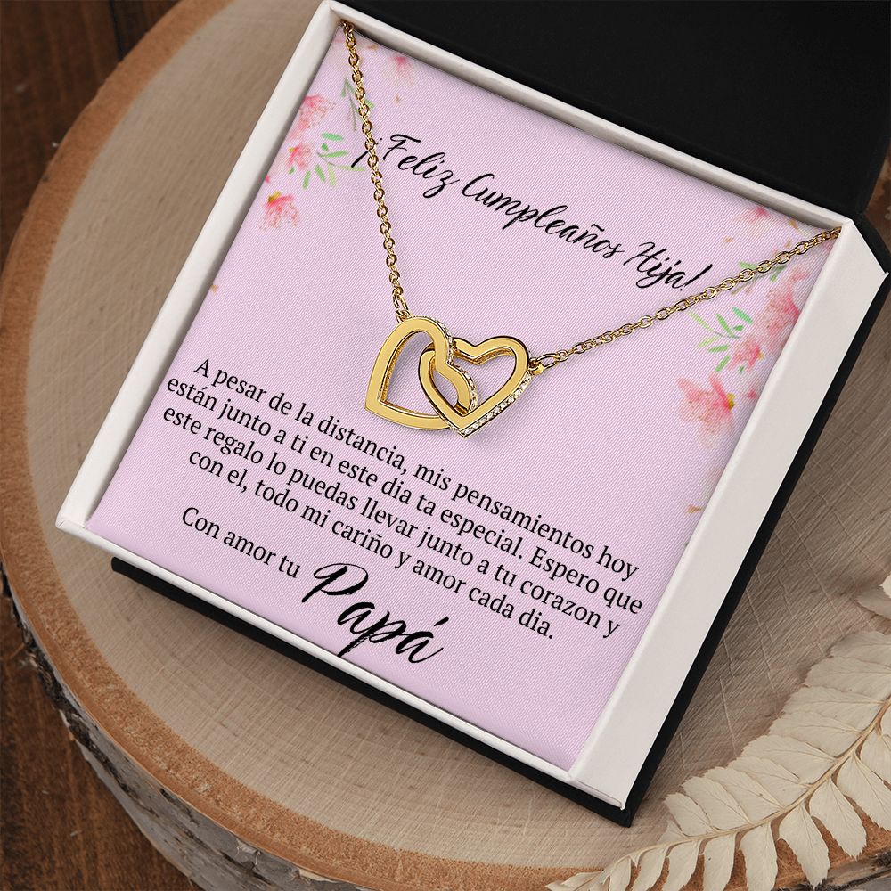 Regalo de Cumpleanos Para Hija a la Distancia Colllar De Corazones Para Mujer Joya Regalo de Papa a Hija
