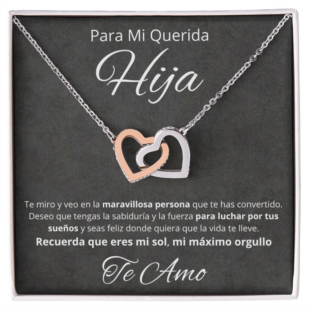Para Mi Querida Hija Con Amor Regalo Para Mujer Joya Collar Mensaje Personalizado Para Hija Joyería Para Hija De Mamá, Regalo Aniversario de Padre Para Hija