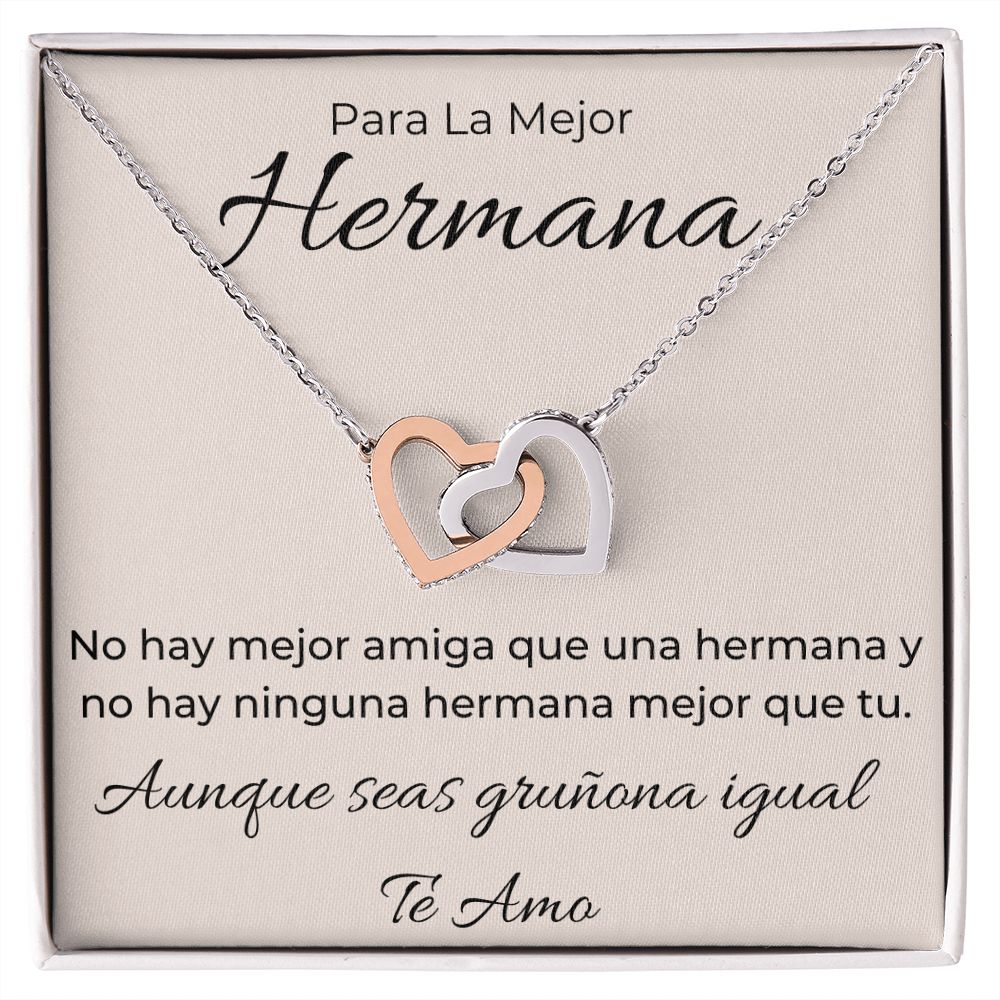 Regalo Para Hermana No Hay Mejor Amiga Que Una Hermana Collar de Corazones Etrelazados Joyeria De Mujer Regalo De Cumpleano Para Hermana
