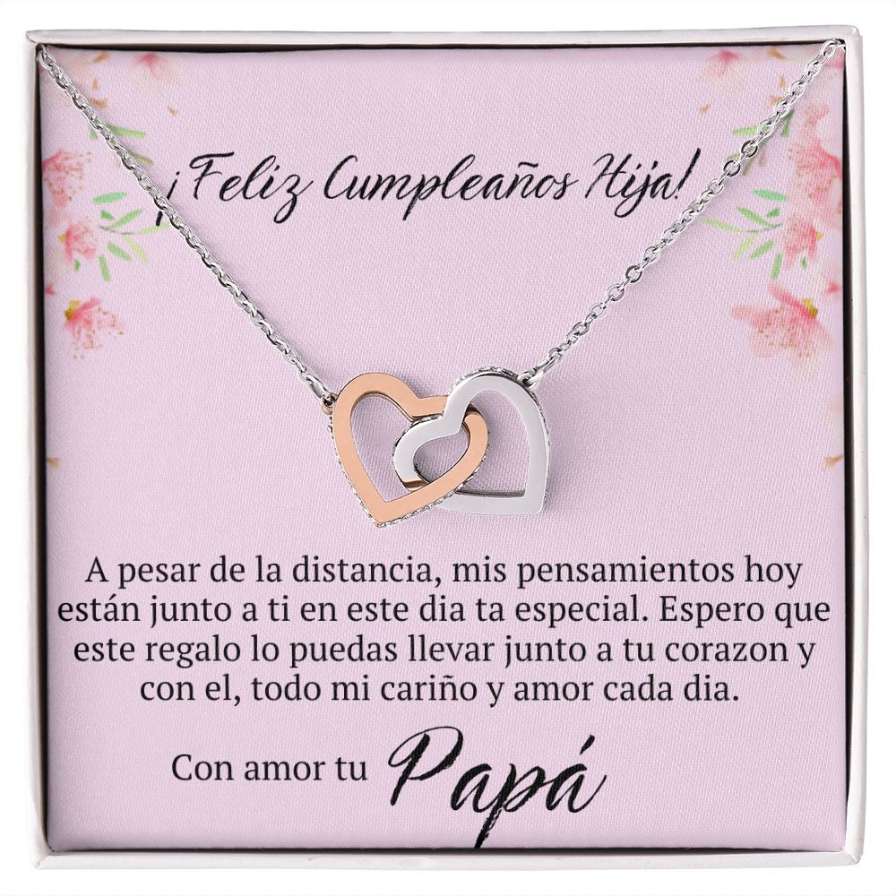 Regalo de Cumpleanos Para Hija a la Distancia Colllar De Corazones Para Mujer Joya Regalo de Papa a Hija