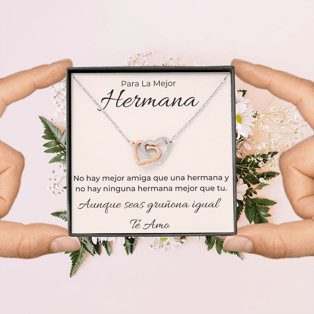 Regalo Para Hermana No Hay Mejor Amiga Que Una Hermana Collar de Corazones Etrelazados Joyeria De Mujer Regalo De Cumpleano Para Hermana
