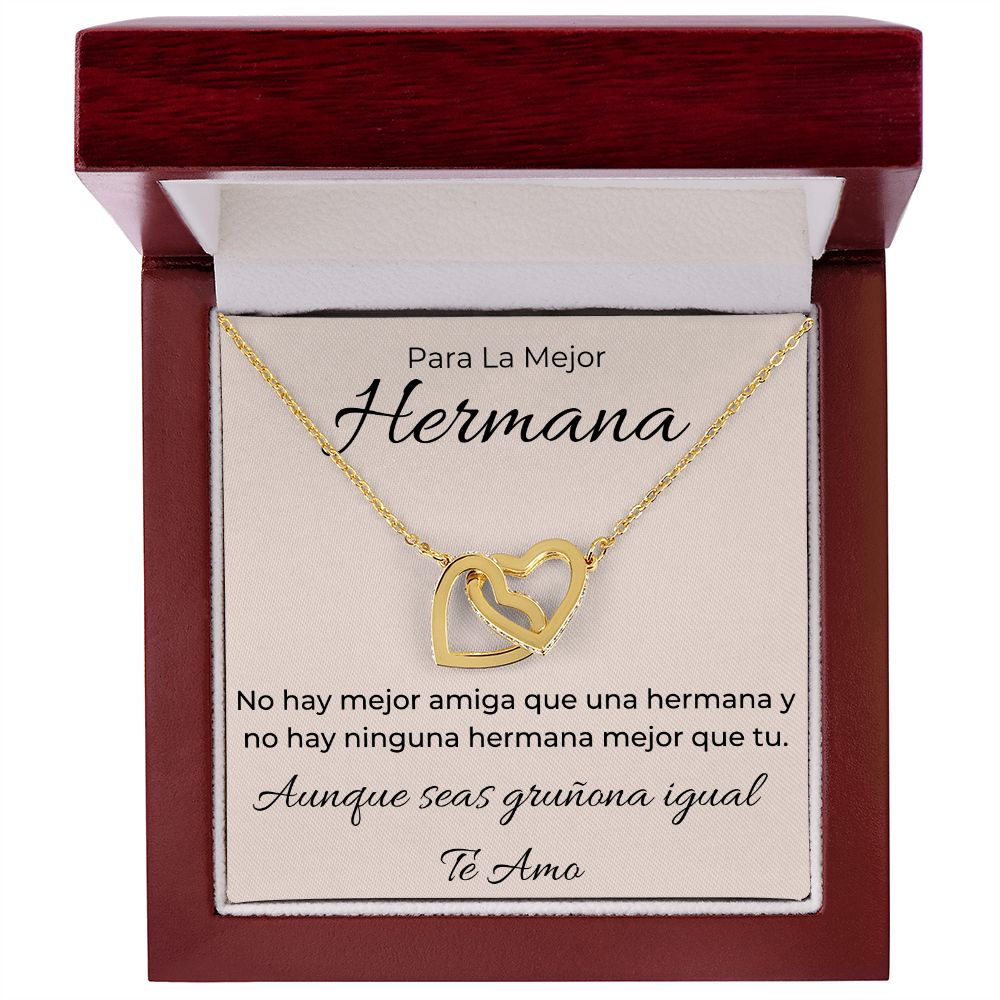 Regalo Para Hermana No Hay Mejor Amiga Que Una Hermana Collar de Corazones Etrelazados Joyeria De Mujer Regalo De Cumpleano Para Hermana