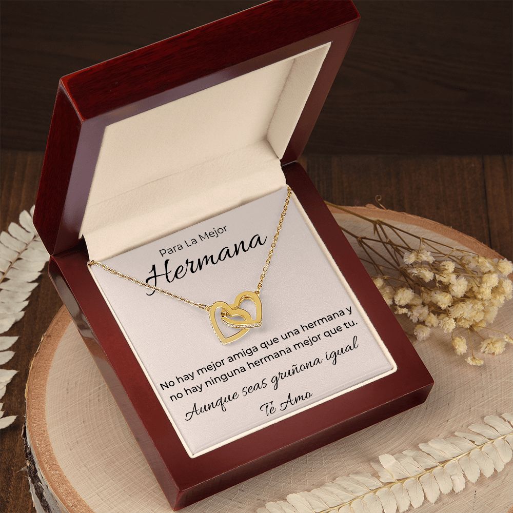 Regalo Para Hermana No Hay Mejor Amiga Que Una Hermana Collar de Corazones Etrelazados Joyeria De Mujer Regalo De Cumpleano Para Hermana