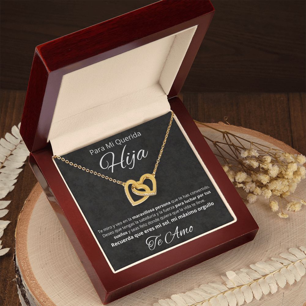 Para Mi Querida Hija Con Amor Regalo Para Mujer Joya Collar Mensaje Personalizado Para Hija Joyería Para Hija De Mamá, Regalo Aniversario de Padre Para Hija