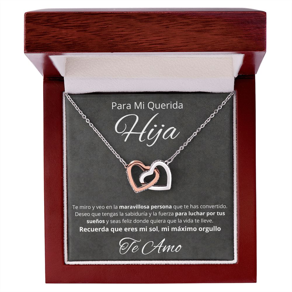 Para Mi Querida Hija Con Amor Regalo Para Mujer Joya Collar Mensaje Personalizado Para Hija Joyería Para Hija De Mamá, Regalo Aniversario de Padre Para Hija