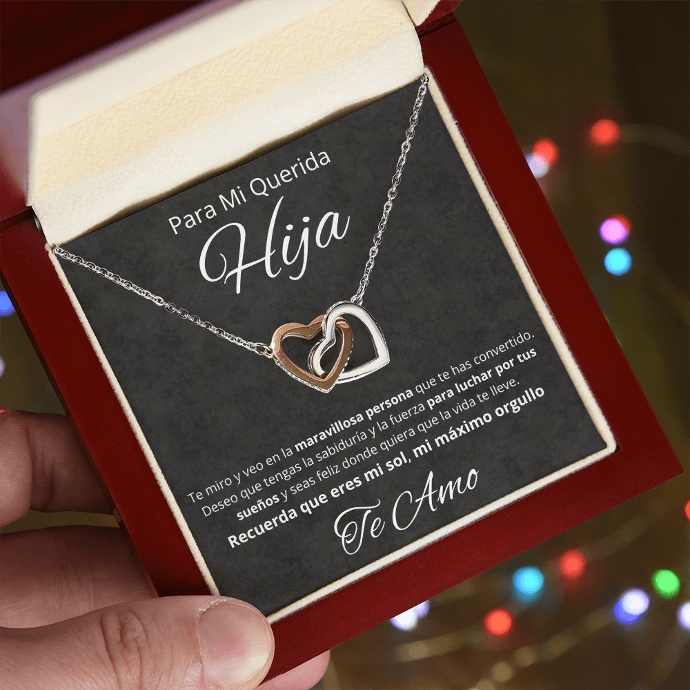Para Mi Querida Hija Con Amor Regalo Para Mujer Joya Collar Mensaje Personalizado Para Hija Joyería Para Hija De Mamá, Regalo Aniversario de Padre Para Hija