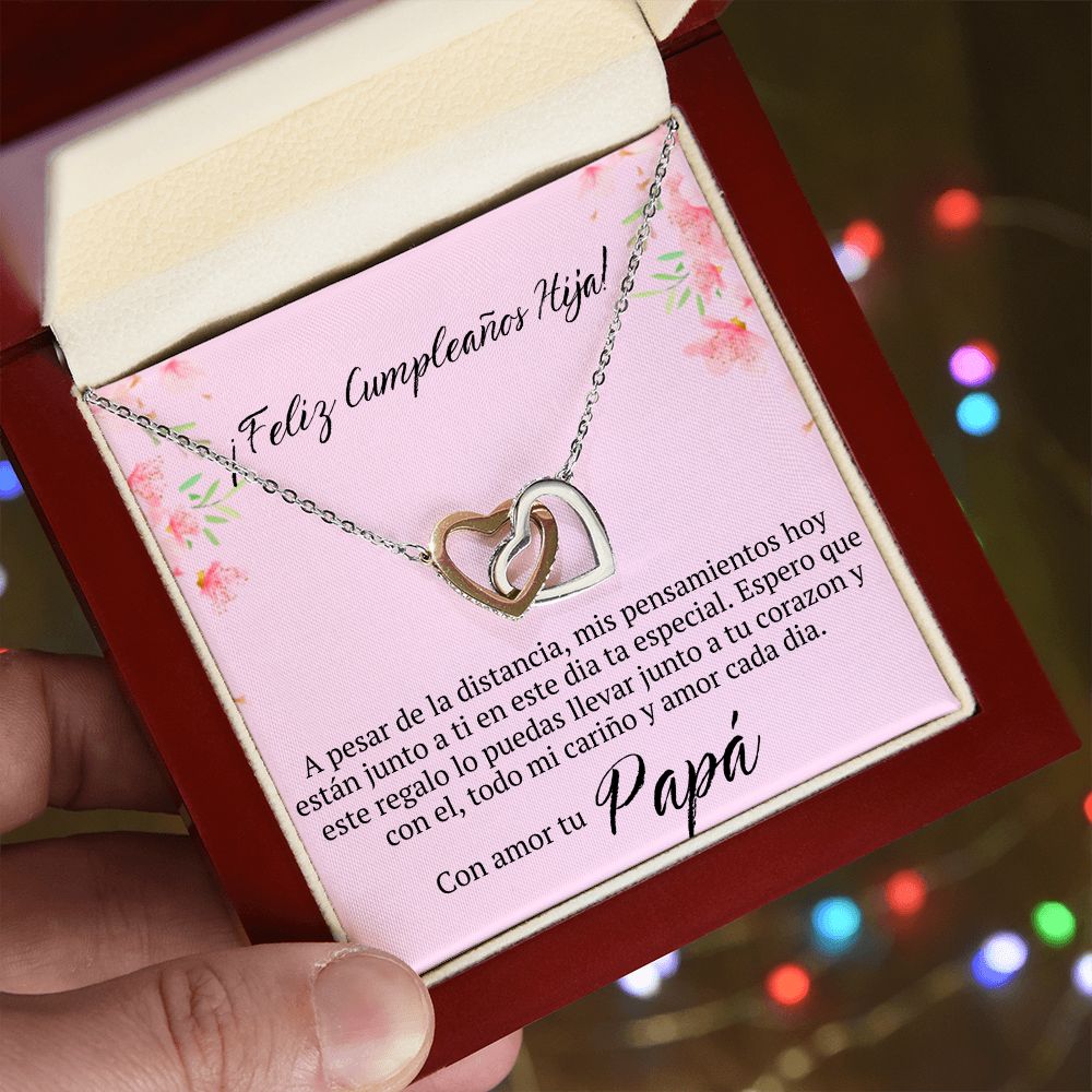 Regalo de Cumpleanos Para Hija a la Distancia Colllar De Corazones Para Mujer Joya Regalo de Papa a Hija