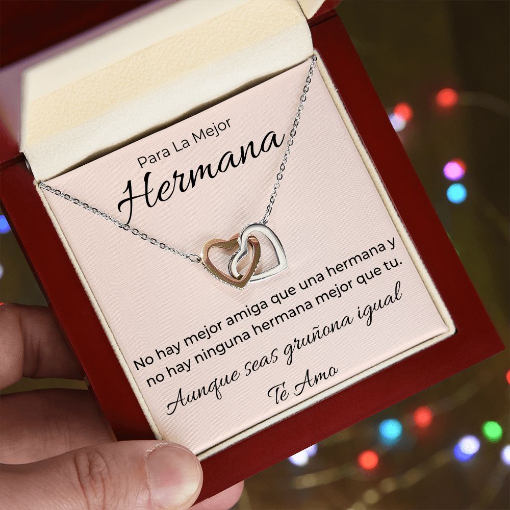 Regalo Para Hermana No Hay Mejor Amiga Que Una Hermana Collar de Corazones Etrelazados Joyeria De Mujer Regalo De Cumpleano Para Hermana