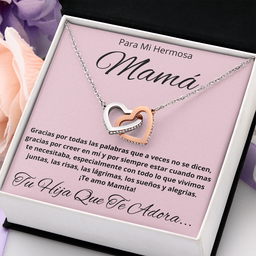 Regalos Para Mama De Cumpleaños.Te Amo Mama Collar Para Mujer Con Pendantes Joya de Corazones para Mamá Regalo de Hija Para Mamá Regalo de Aniversario Cumpleanos