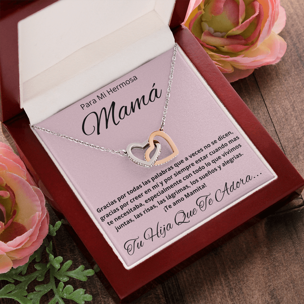 Regalos Para Mama De Cumpleaños.Te Amo Mama Collar Para Mujer Con Pendantes Joya de Corazones para Mamá Regalo de Hija Para Mamá Regalo de Aniversario Cumpleanos