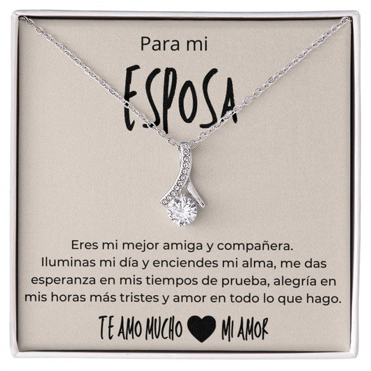 Regalo Para Esposa Set de Aros y Collar El Amor De Mi Vida Regalo Para Mujer (Style 3)