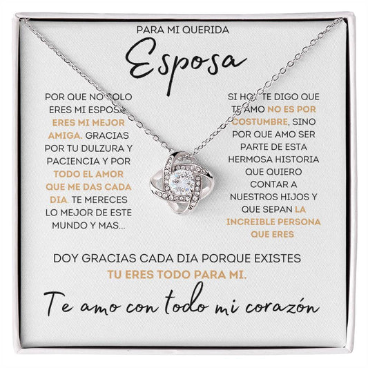 Regalo Para Esposa Set de Aros y Collar El Amor De Mi Vida Regalo Para Mujer (Style 1)