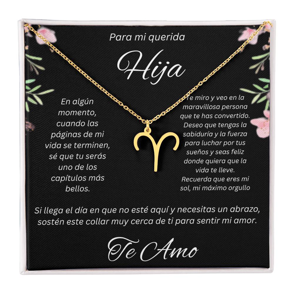 Regalo Para Hija Collar De La Suerte Con Signos del Zodiaco Mes De nacimiento Cadena Ajustable (18"-22") Acero inoxidable pulido con signo astrológico único Para Hija  Con Mensaje De Amor