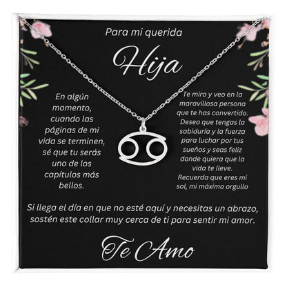 Regalo Para Hija Collar De La Suerte Con Signos del Zodiaco Mes De nacimiento Cadena Ajustable (18"-22") Acero inoxidable pulido con signo astrológico único Para Hija  Con Mensaje De Amor