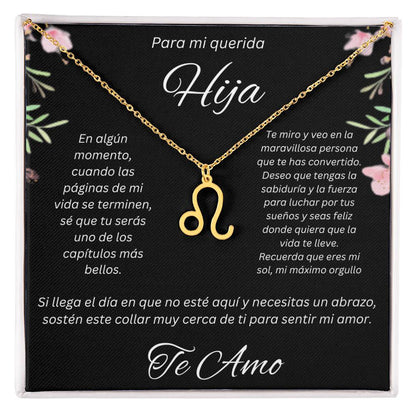 Regalo Para Hija Collar De La Suerte Con Signos del Zodiaco Mes De nacimiento Cadena Ajustable (18"-22") Acero inoxidable pulido con signo astrológico único Para Hija  Con Mensaje De Amor